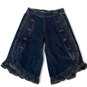 Paper Wings Girls Button Up Cotton Flare Jeans Size 4